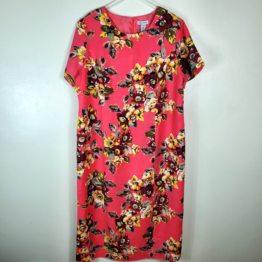 Jessica London Coral Linen Maxi Dress Size 22WT